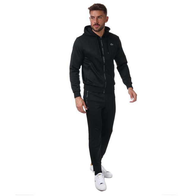 Black Lacoste Mens Classic Fit Solid Zip Hoody - Get The Label