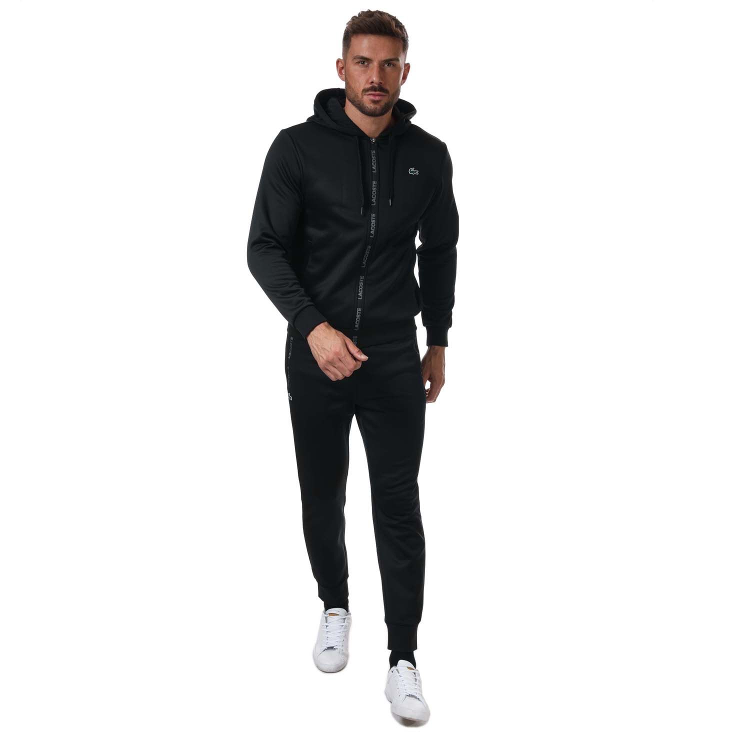 Black Lacoste Mens Classic Fit Solid Zip Hoody - Get The Label